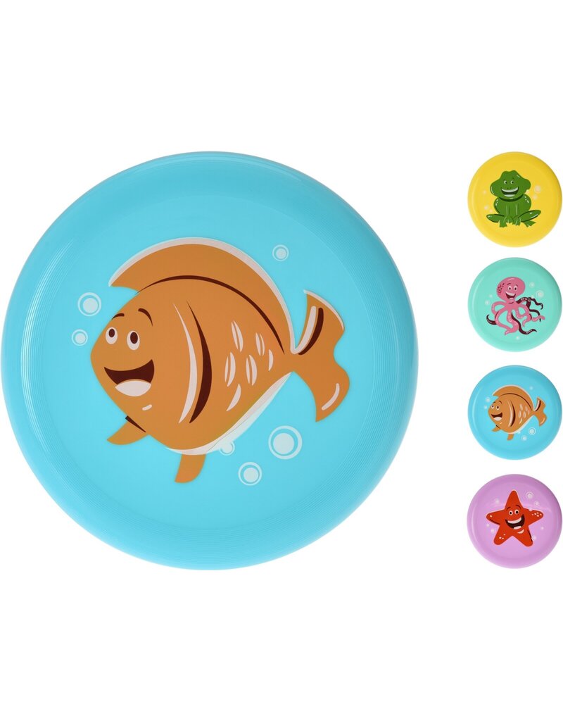 Frisbee PP 22cm. 4 assorti kleur en print