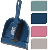 Stoffer & blik set klik plastic 4 ass. kleur