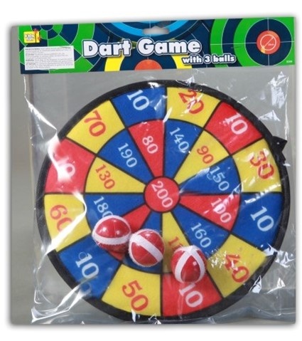 Kleef Dartbord 28cm. met 3 klittenband ballen, foto 2 van 2