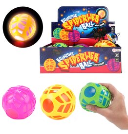 Stuiterbal Web 10cm met Licht 3 assorti kleur