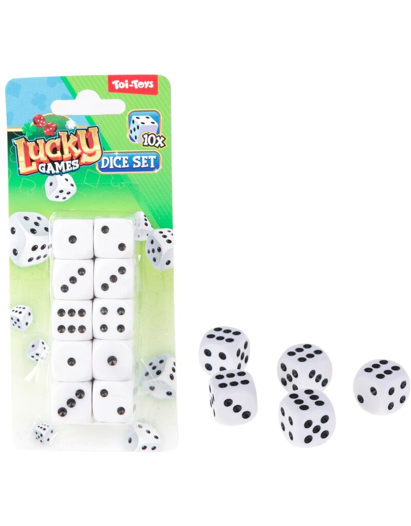 Dobbelstenen 10 stuks op kaart