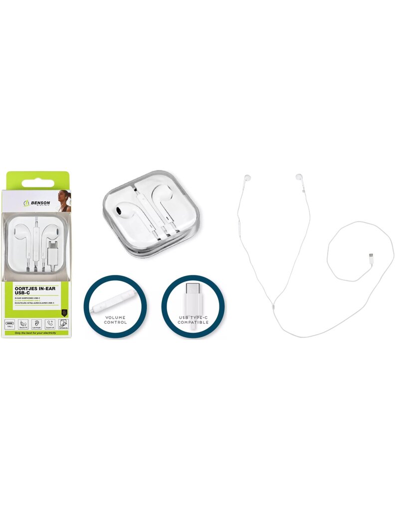 Hoofdtelefoon In-Ear met Microfoon en USB-C Aansluiting