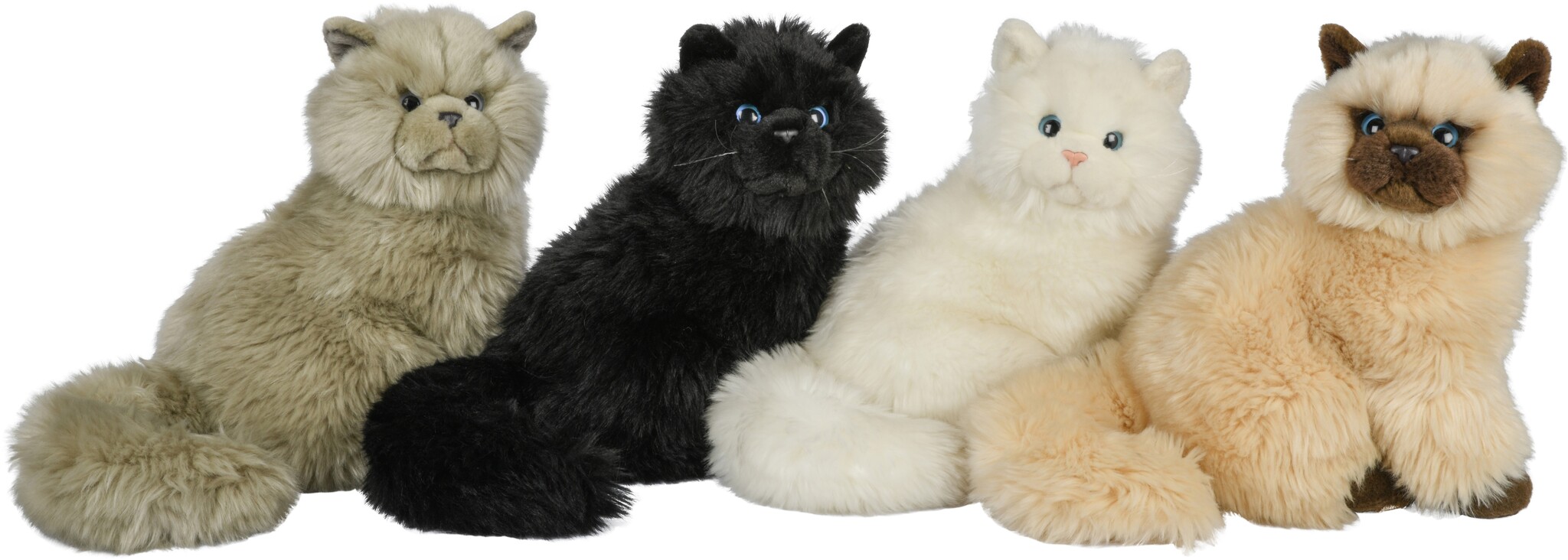 Pluche Perzische Kat zittend 26cm. 4 assorti kleur