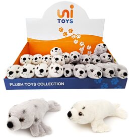 Pluche Zeehond 15cm grijs of wit