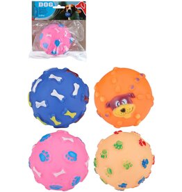 Honden Speelbal met piepgeluid 8x8x8cm 4 assorti design