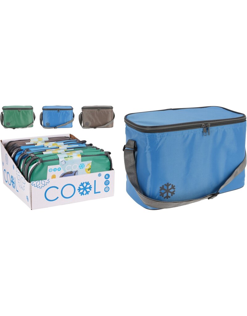 Koeltas 8 liter 30x16x21,5cm 3 assorti kleur