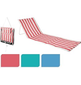 Strandmat met Rugsteun Streep Print 153x53x3cm 3 ass. kleur