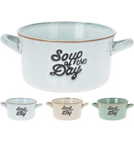 Soepkom met handvatten 500ml 3 ass. kleur