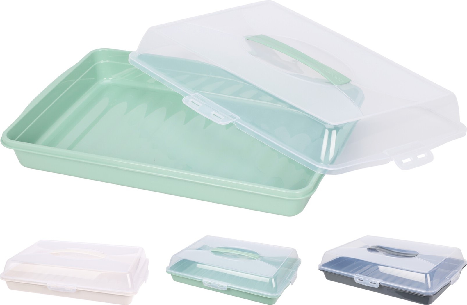 Serveerplateau PP met deksel 44x31x10cm 3 ass kleur
