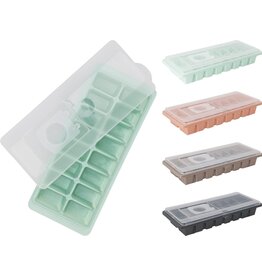 IJsblokjesmaker met deksel 26x10x4cm. 4 assorti kleur