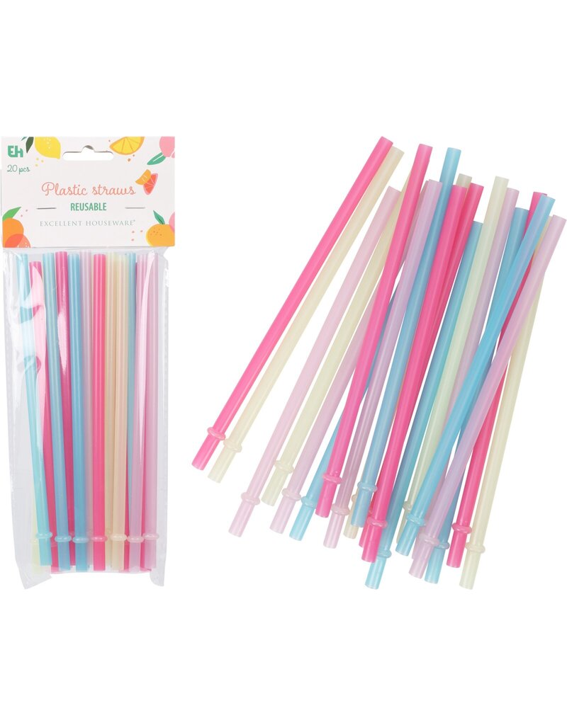 Rietjes PP Ø7x20cm set van 20 stuks 4 assorti kleur