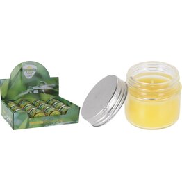 Citronella kaars in glazen pot met metalen deksel 6x5,5cm