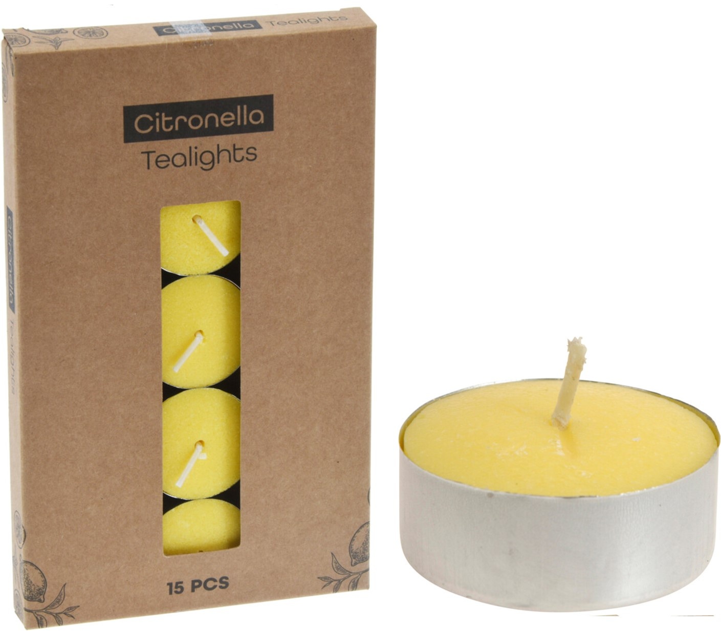 Theelicht citronella 15stuks
