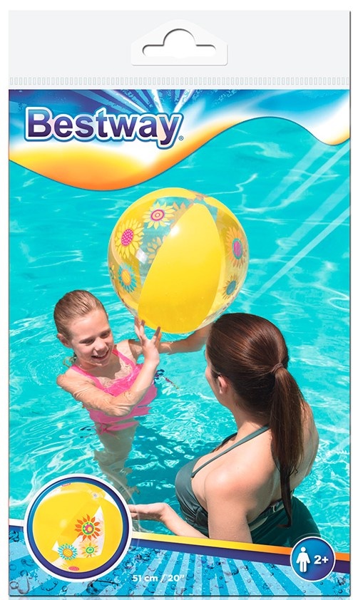 Bestway Strandbal 51cm 3 assorti design, foto 3 van 3