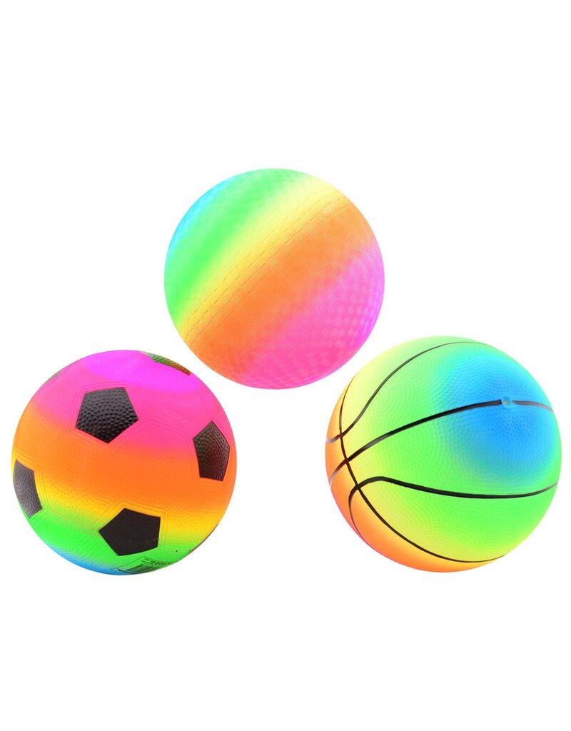 Regenboog Bal 21cm 3 assorti print
