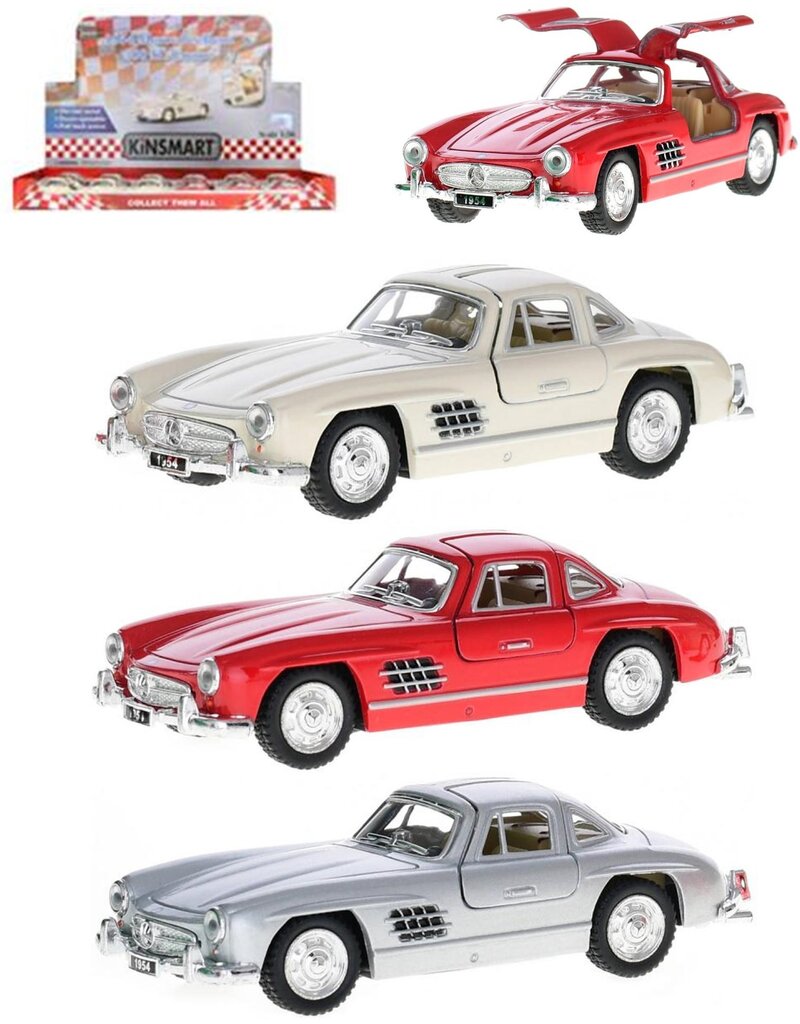 DieCast Mercedes Benz 300SL 1954 11,5cm. 3 ass. kleur
