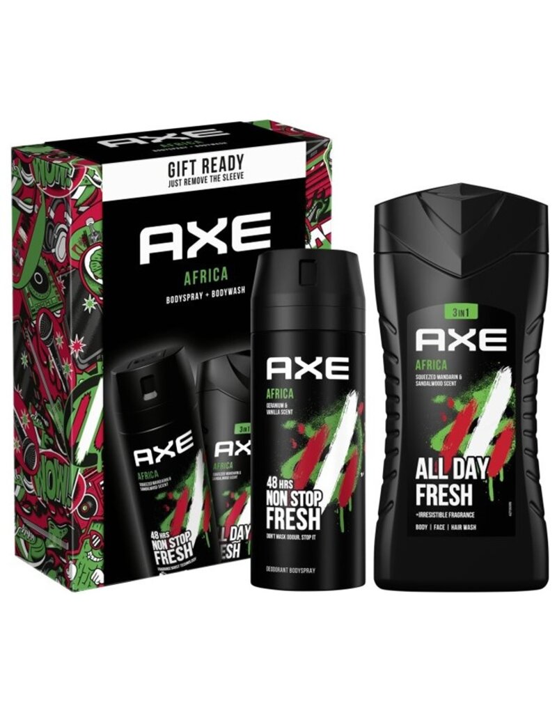 Axe Africa Giftset; Deo 150ml + Douche 250ml