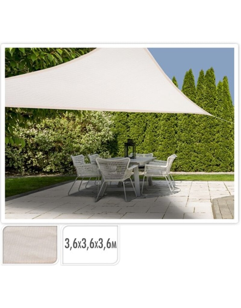 Schaduwdoek Driehoek 3,6x3,6x3,6meter Creme