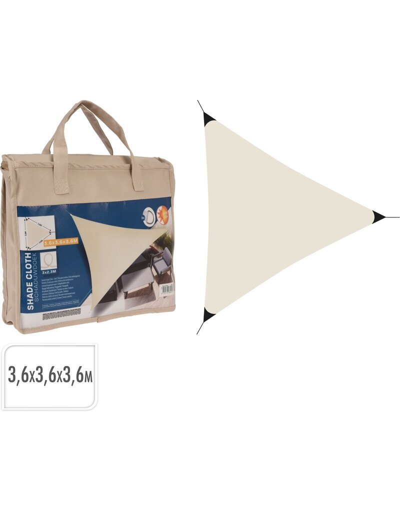 Schaduwdoek Driehoek 3,6x3,6x3,6meter Creme
