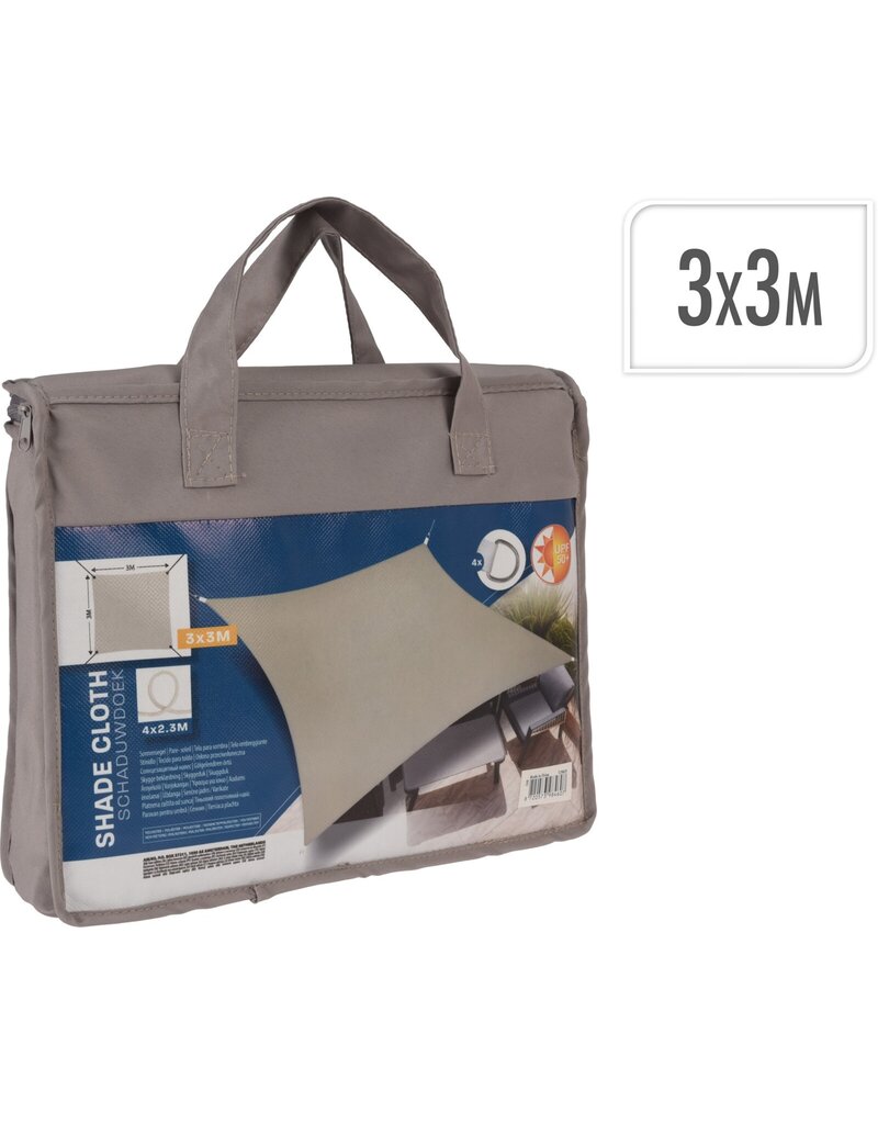 Schaduwdoek Vierkant 3x3meter Taupe