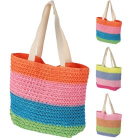 Strandtas 47x15x38cm 3 assorti kleur