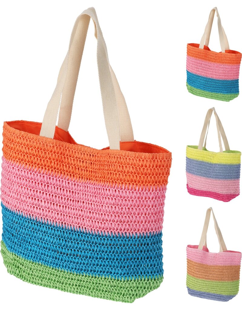 Strandtas 47x15x38cm 3 assorti kleur