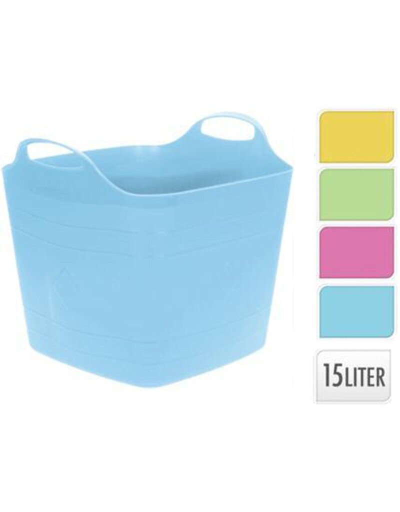 Emmer Flexibel Vierkant 15 liter 4 assorti kleur