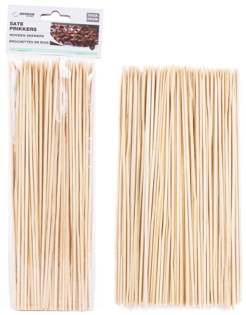 Satéprikkers Hout 25cm 100 stuks