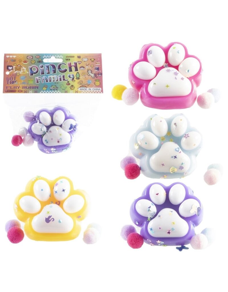 Pinch/Squeeze Family Poot 7,5x6,5cm 4 assorti kleur