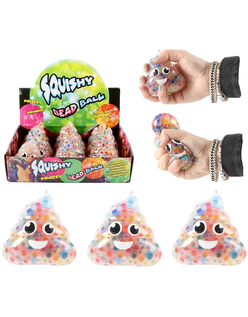 Squeeze Poo 8cm met Colorful Beads