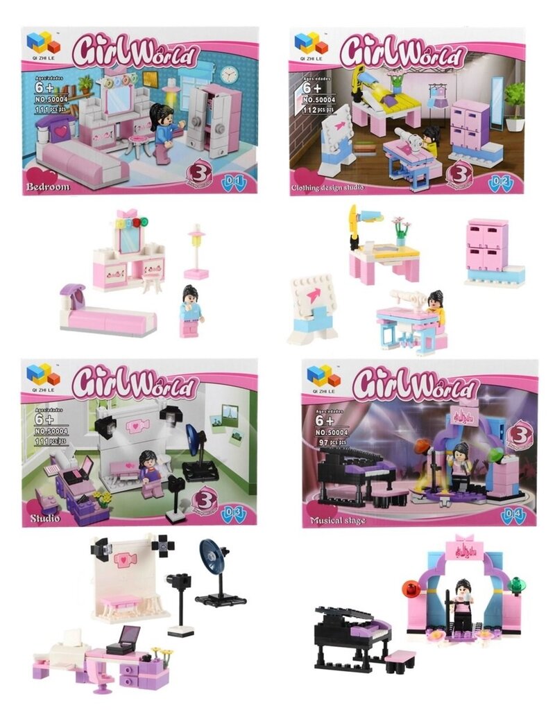 Bouwstenen Girlworld 97-112 delig 4 assorti model
