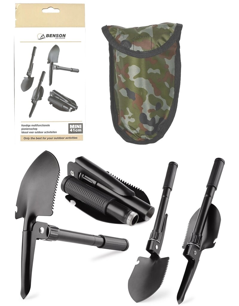 Opklapbare Schep Multifunctioneel 4-delig 41cm incl. tas