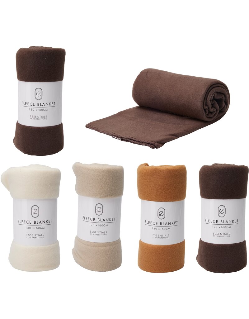 Fleece Deken 130x160cm. 4 assorti kleur