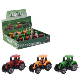 Tractor 10,5cm. ABS 3 assorti kleur