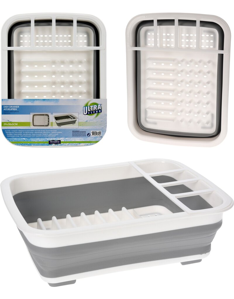 Afdruiprek Opvouwbaar Grijs/Wit 38x29x4,5cm