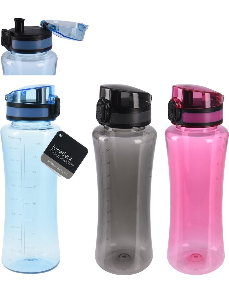 Drinkfles 550ml 3 assorti kleur