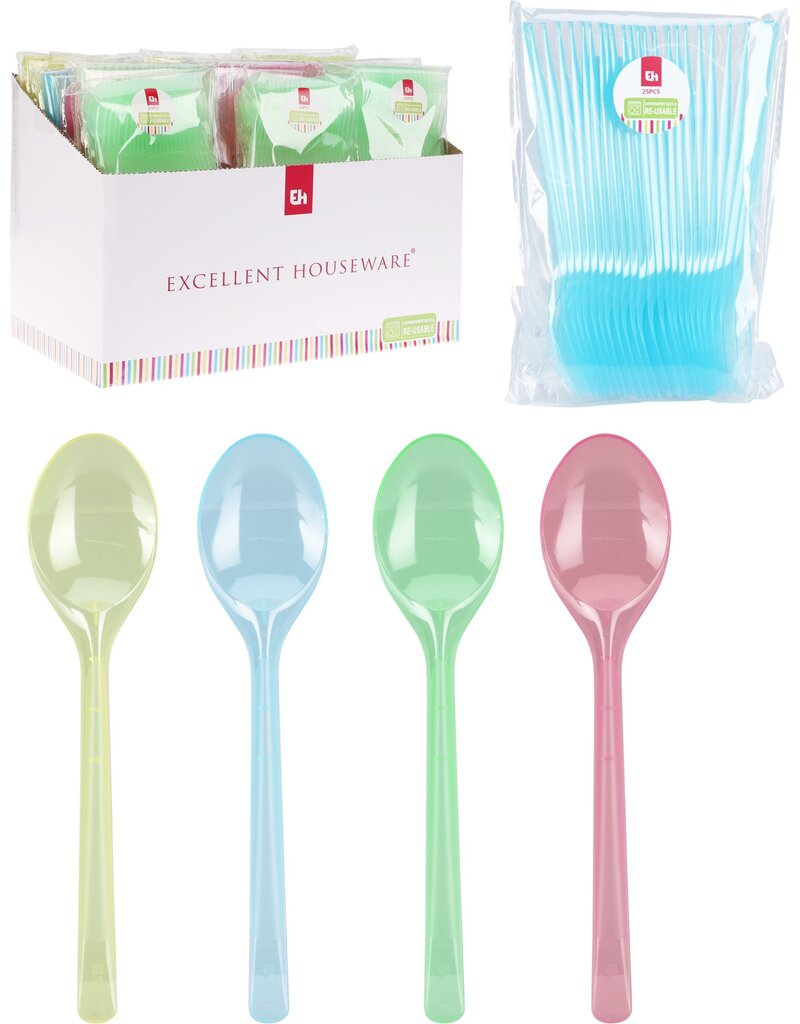 Bestekset 12 delig PP in PP Box 3 assorti kleur