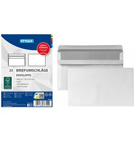 Envelloppen 25 stuks  wit zelfklevend 160x115mm