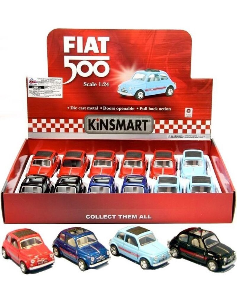 DieCast Fiat 500 1:24 11,5cm 4 assorti kleur