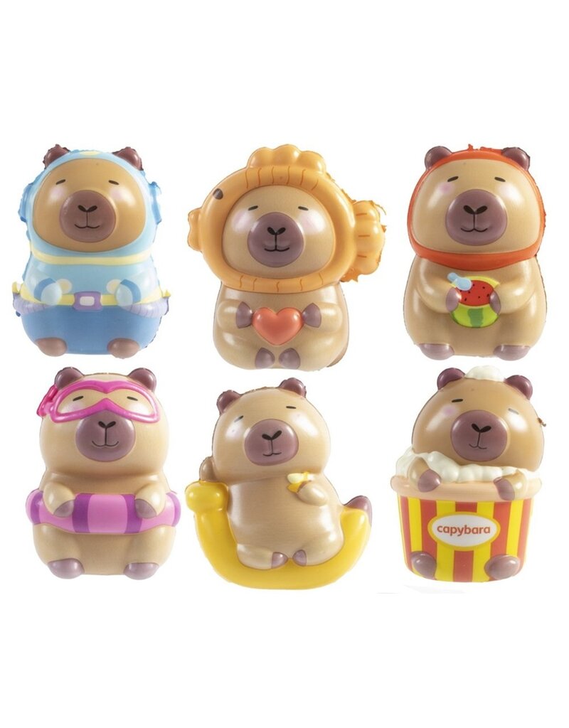 Squeeze Capybara 11cm in net 6 assorti