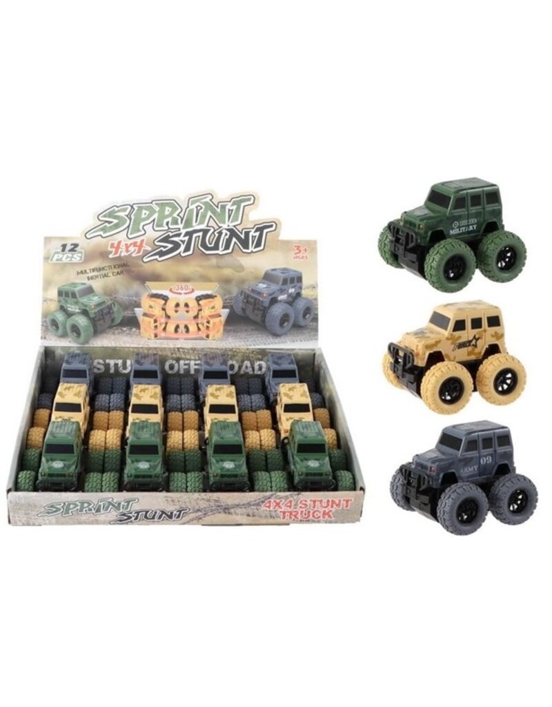 Monster Jeep 4x4 Frictie 9cm 3 assorti kleur