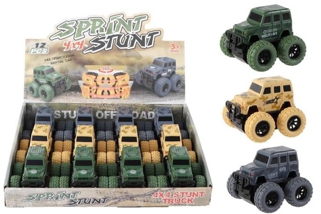 Monster Jeep 4x4 Frictie 9cm 3 assorti kleur
