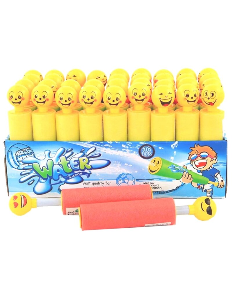 Waterspuit Funny Face 19xØ4 cm 4 assorti kleur