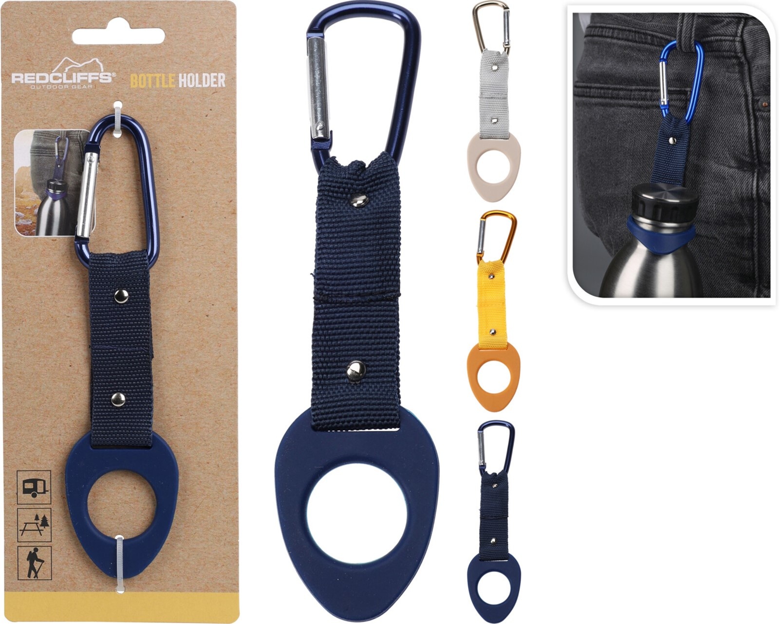 Flessenhouder 16x3,8x0,5cm 3 assorti kleur