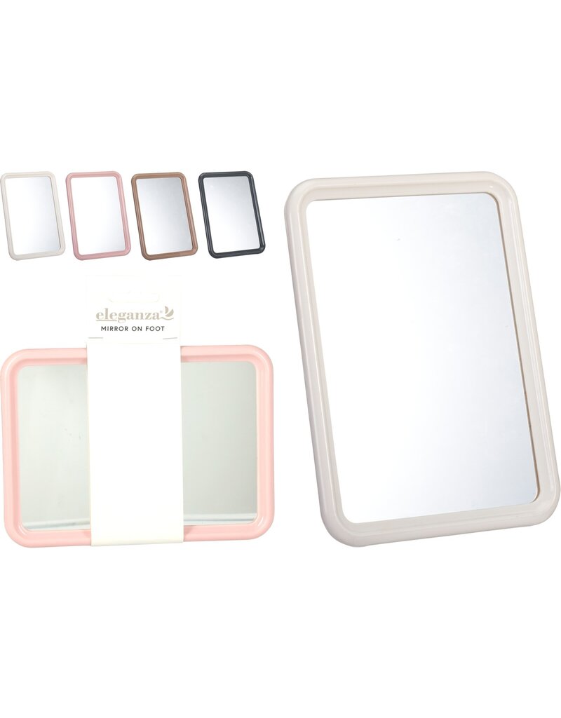 Spiegel PP Frame 13x18cm. met standaard 4 assorti kleur