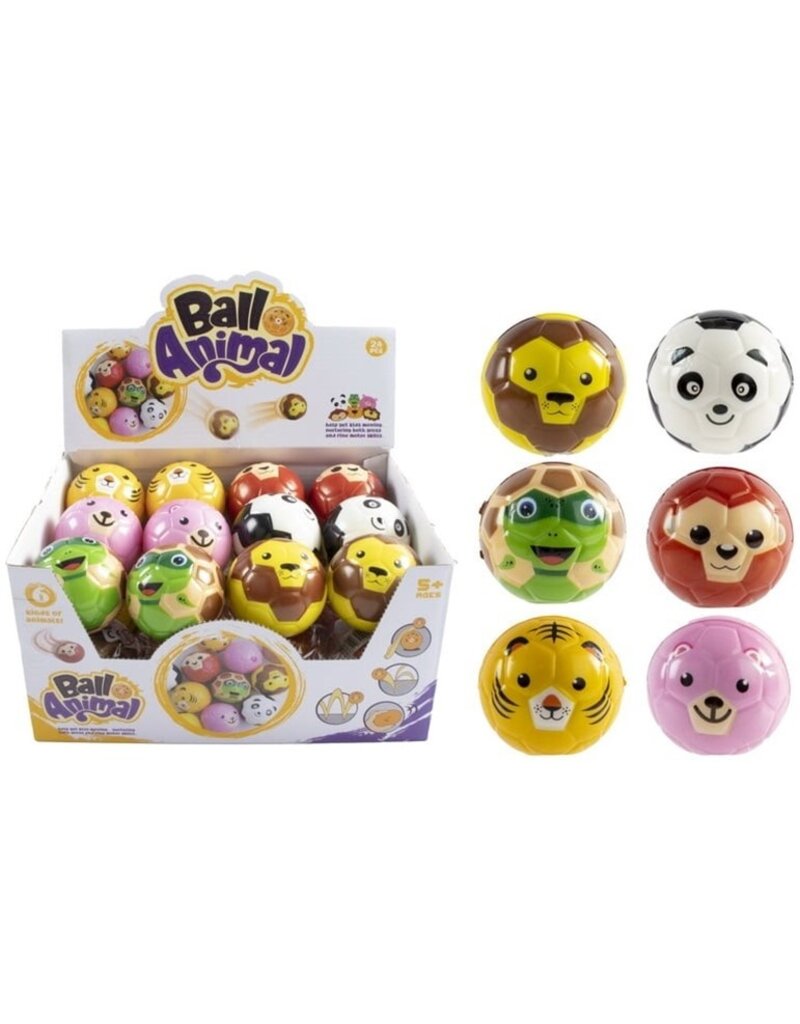 Bal Soft Dierenprint 6cm 6 assorti
