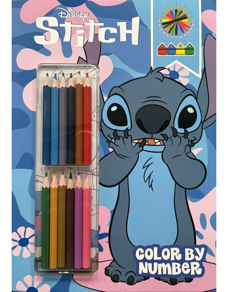 Stitch Kleuren op Nummer + Potloden 32 pag. A4