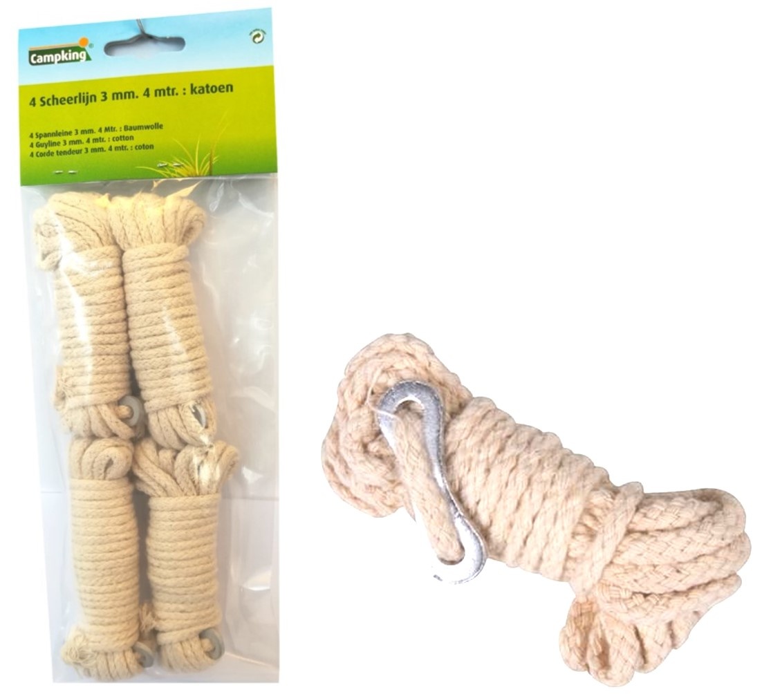 Scheerlijn Katoen 3 mm. 4 meter zak a 4 stuks