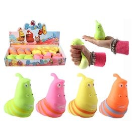 Squeeze Slak 11cm met poeder 4 assorti kleur