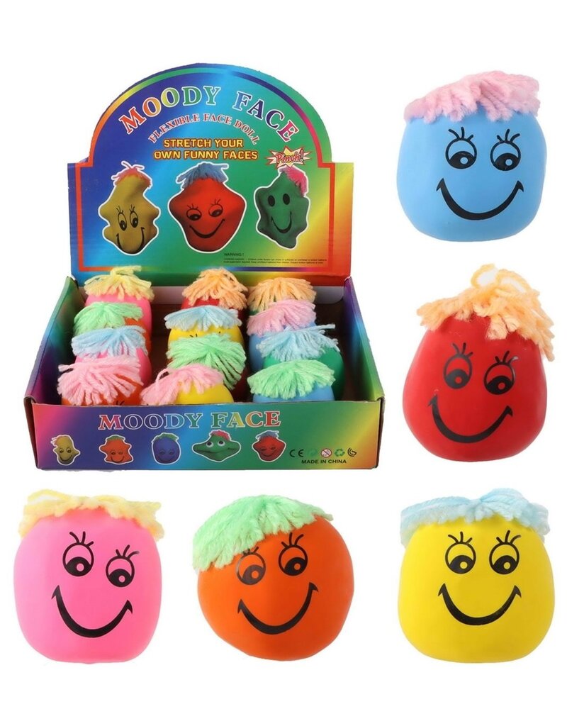 Kneed Moody Face 5x5cm assorti kleur